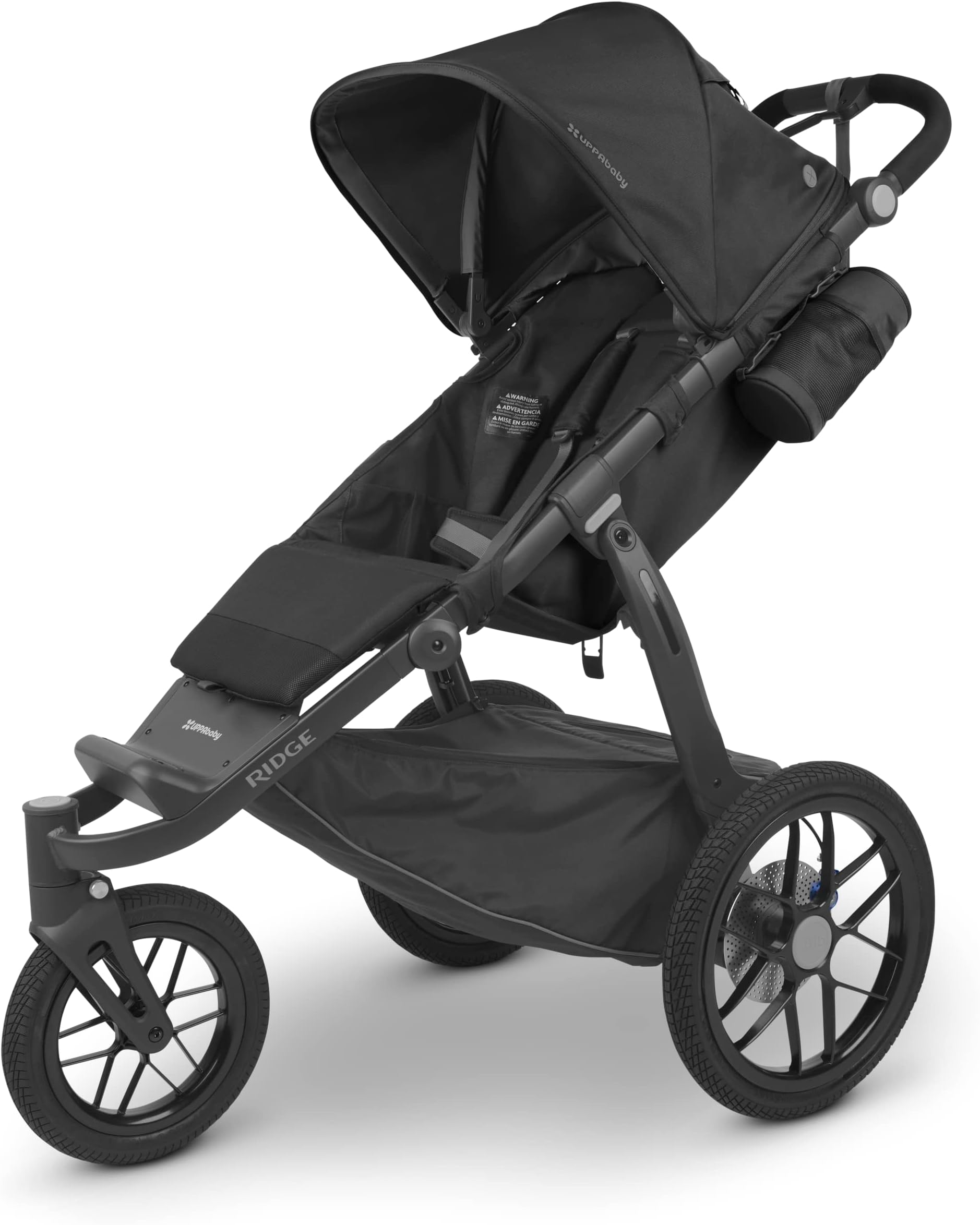 UPPAbaby Ridge Jogging Stroller/Durable Performance Jogger with Never-Flat Tires/Built for Walking, Running, Hiking/Water Bottle Holder and Basket Cover Included/Jake (Charcoal/Carbon Frame)