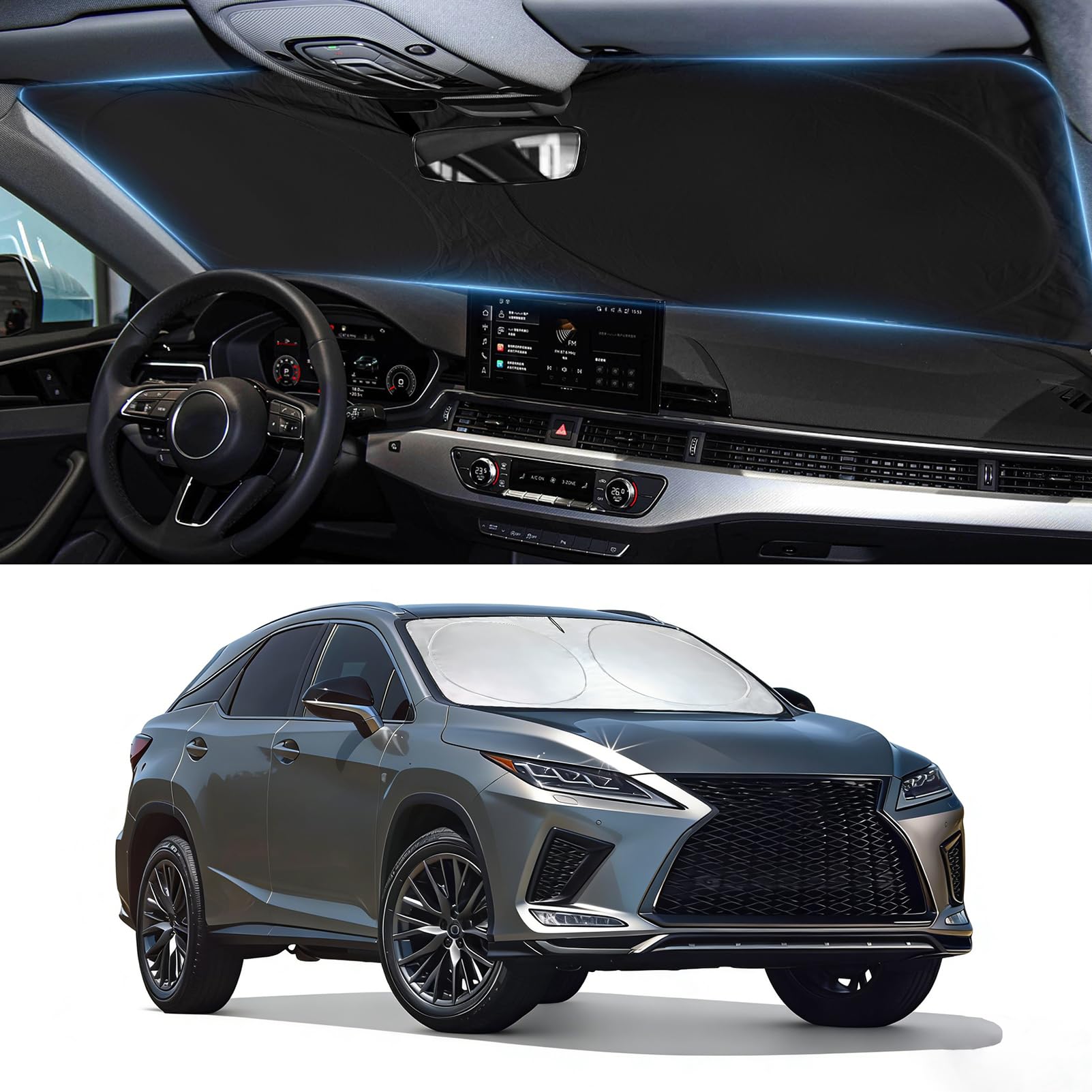 Sun Shade for Lexus RX 350/350h 300 450/450h 2023-2025 Windshield Sunshade
