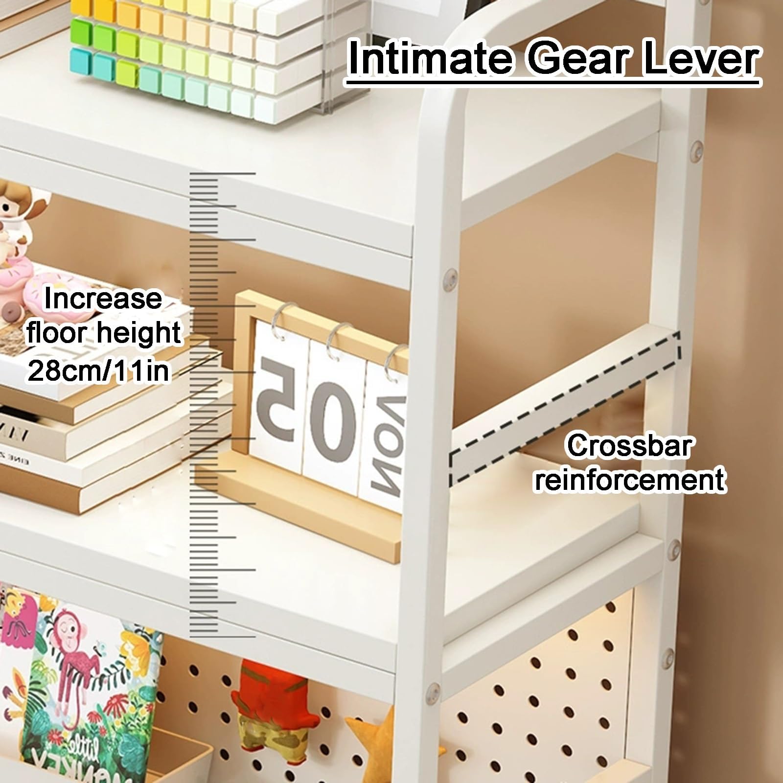 Scaffale da Scrivania regolabile, 2 livelli Libreria da scrivania, organizer da scrivania in Legno Scaffale da Espositore Per ufficio per casa e ufficio (A, 70cm)