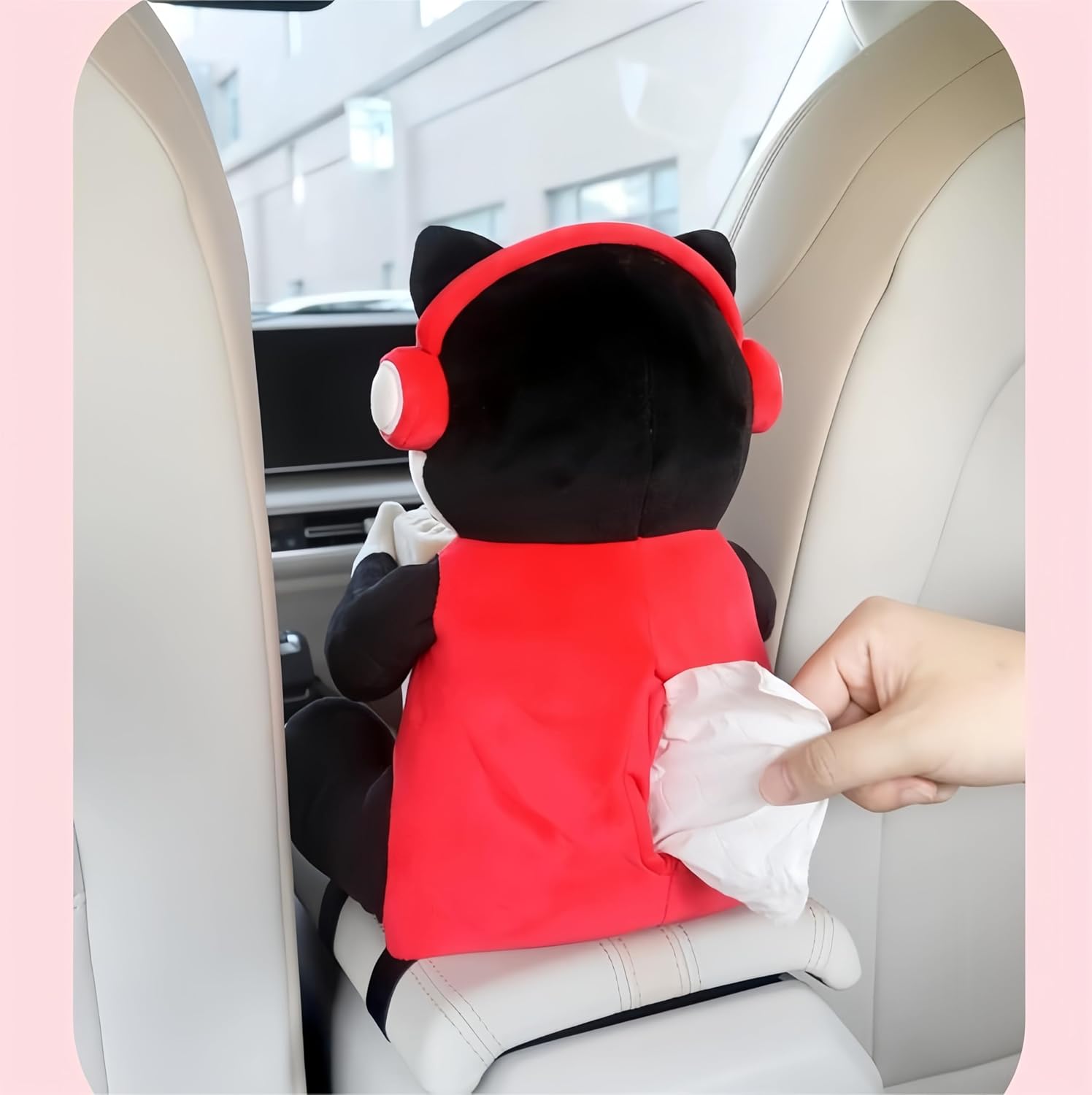 2 in 1 Creative Car Tissue Box, Car Trash Can (Puppy (Red))