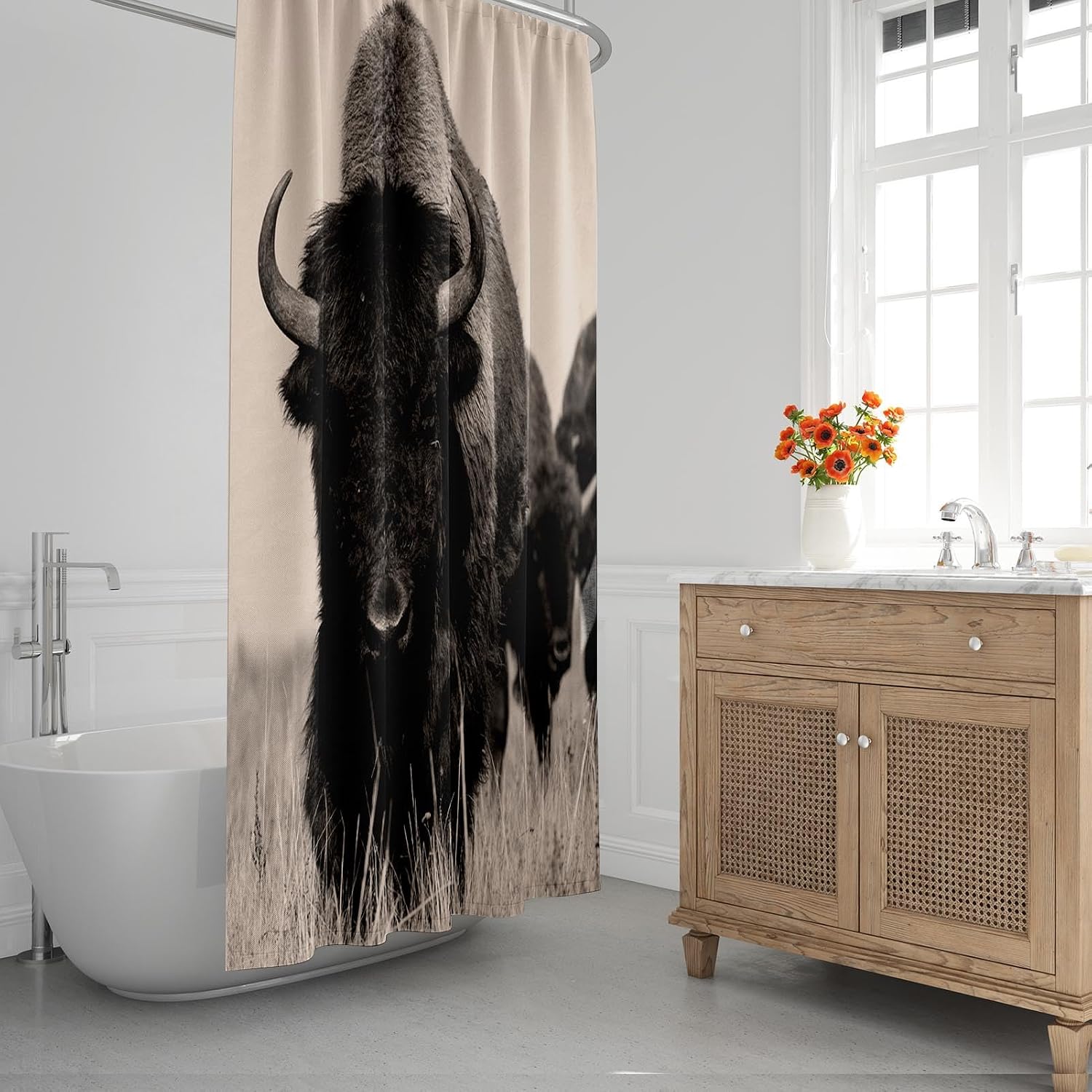 Emvency Shower Curtain, for Bathroom Decor 72 x 72 Inch, Buffalo