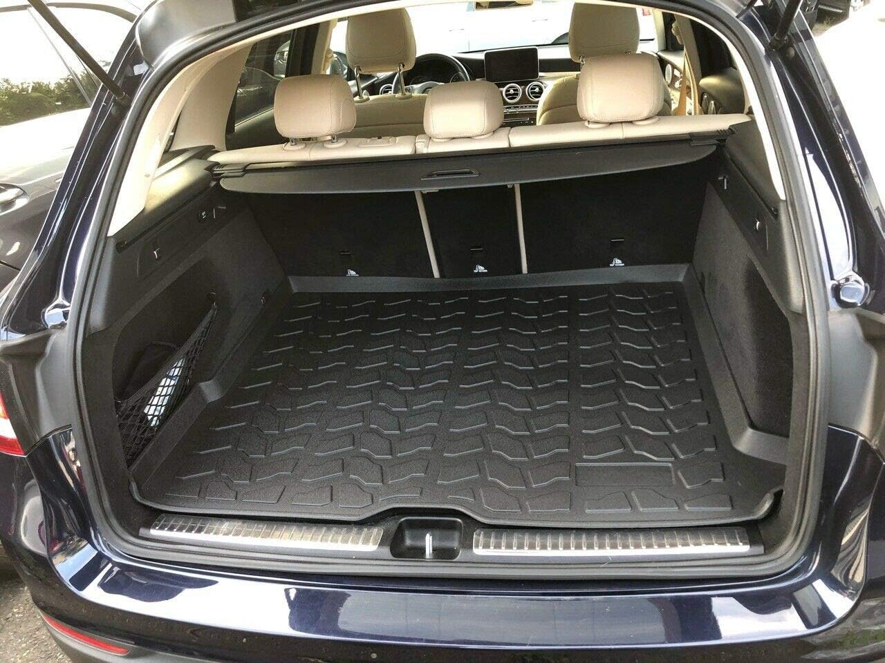 80% Off Discount Premium Cargo Liner for Mercedes-Benz GLC 2016-2021 - 100% Protection - Custom Fit Car Trunk Mat - All-Season Black Cargo Mat - 3D Shaped Laser Measured Trunk Liners for Mercedes-Benz GLC