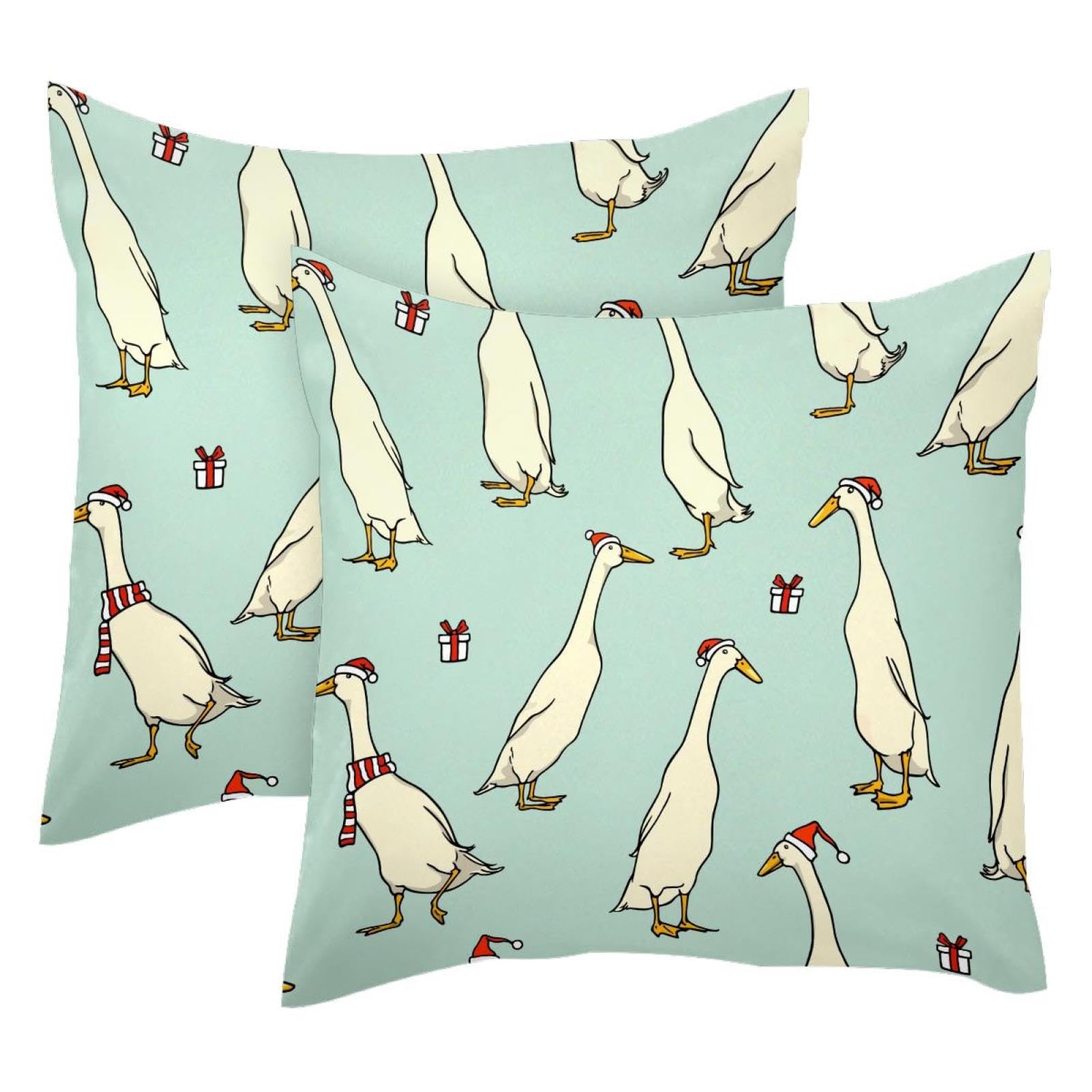 Housses de coussin velours blanc 50x50 cm anti-poussière motif de Noël