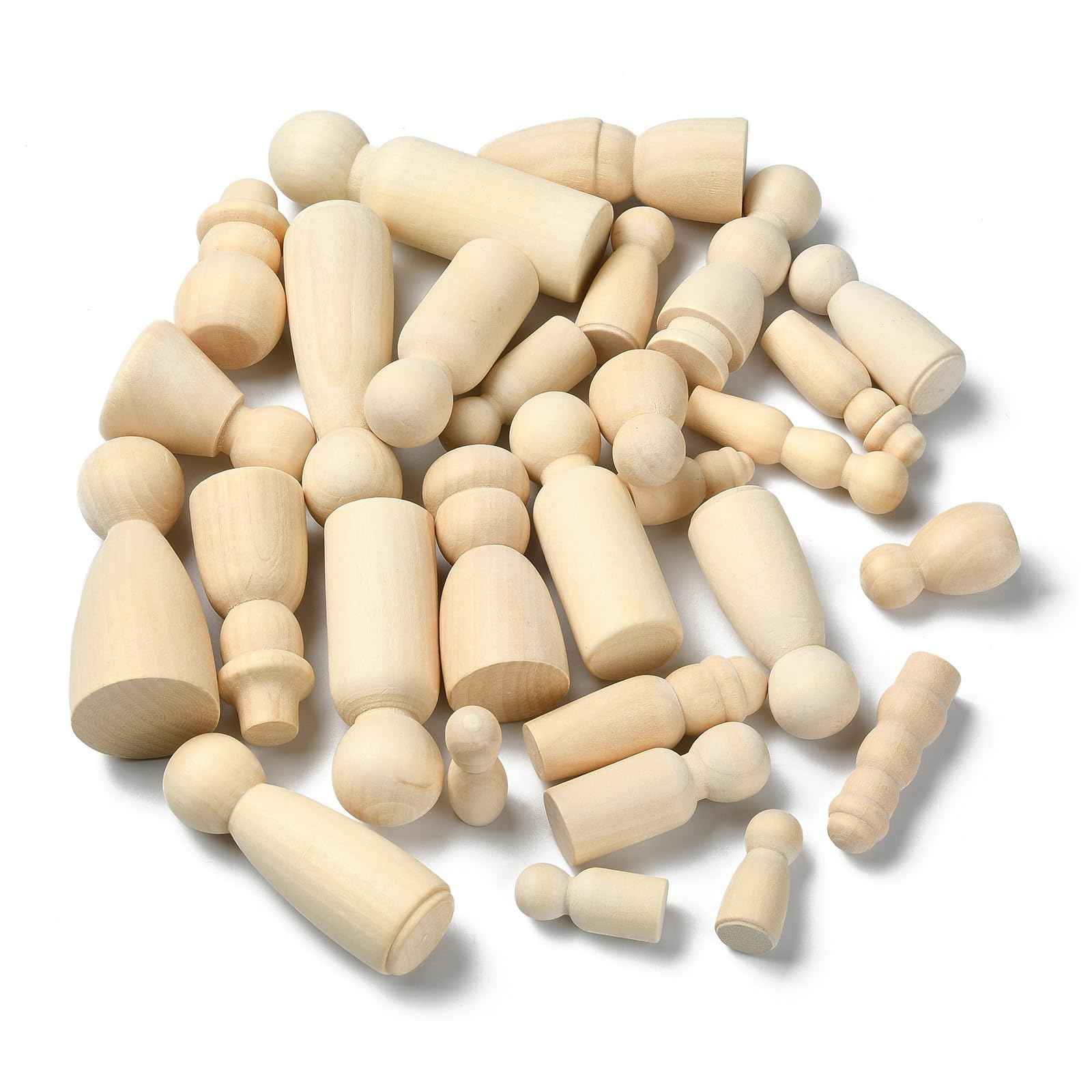 Ipotkitt 29 statuette in legno naturale non finite in 29 stili per pittura fai da te, casa, ufficio, auto, paesaggio, decorazione da tavolo
