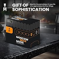 Vista 6 de Moscow-Mix Tazas Moscow Mule - Juego de 4 tazas de cobre 100% puro grandes de 16 onzas, aptas para alimentos, juego de 4 tazas de Moscú Mule