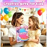 Arts and Crafts Kits for Kids - Mess-Free DIY Shake Keychain Making Glitter Craft Kit, Unicorn & Princess Toys, Travel Activity Birthday Gifts for Girls Age 4 5 6 7 8 9 10 Years Old