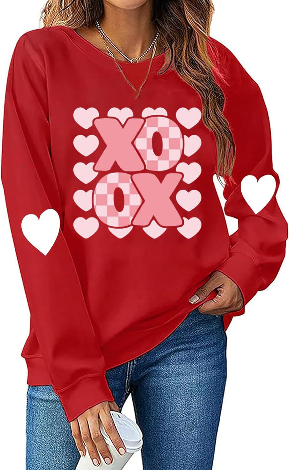 Ykomow Valentine's Plaid Love Heart Sweatshirt - Image 8