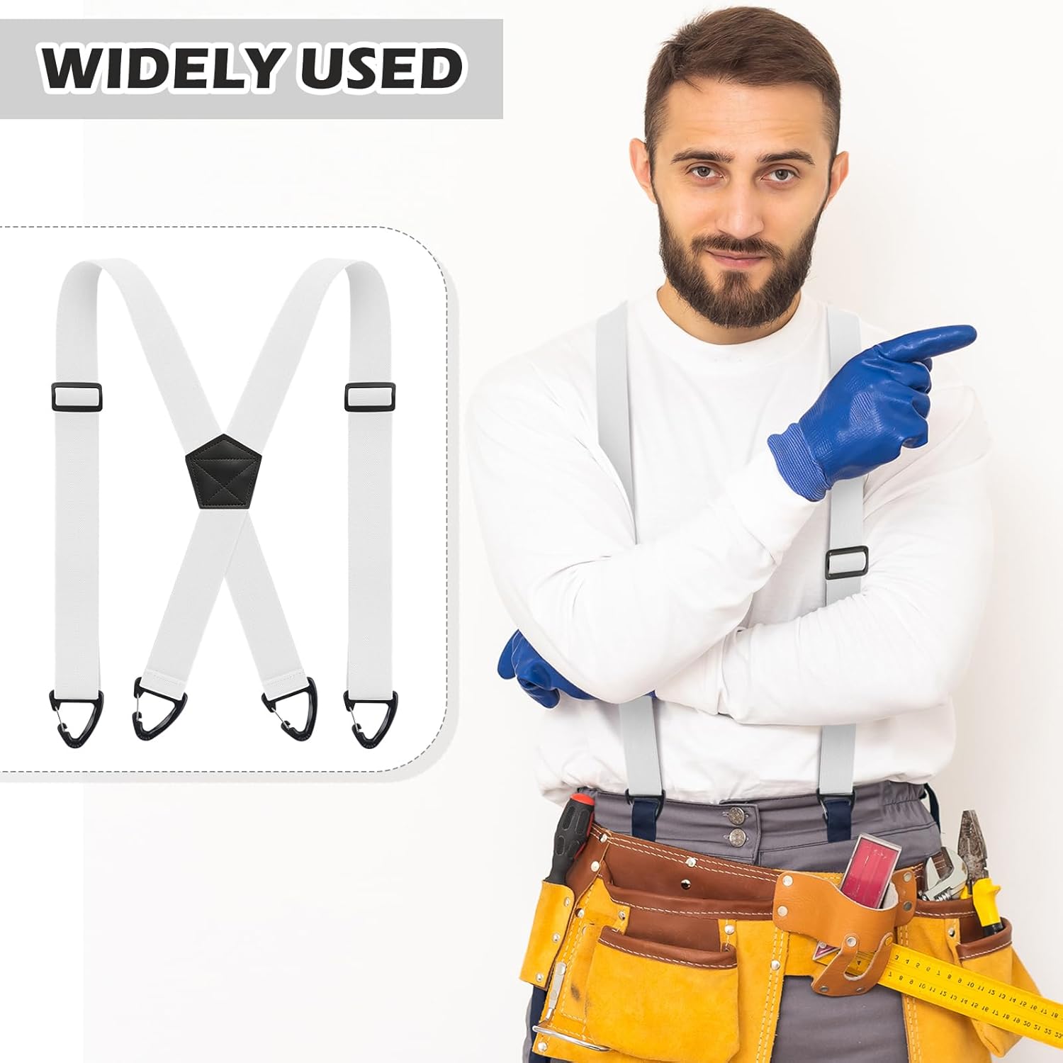 Sintege X Back Hidden Suspender 1.5 Inches Under Clothing Heavy Duty Work Suspenders for Men Women - Image 6