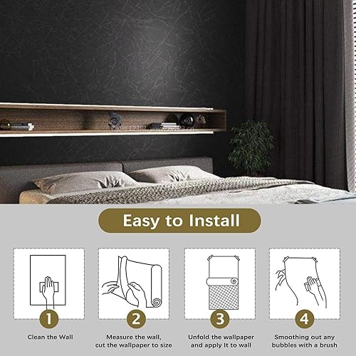 Miniatura 155 de Abyssaly - Papel tapiz amarillo para despegar y pegar, extraíble, para dormitorio de niñas, autoadhesivo, textura de seda en relieve, papel adhesivo