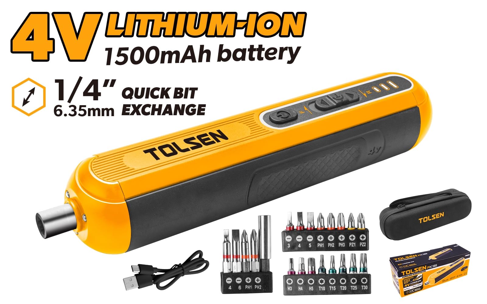 Cacciavite Elettrico, Avvitatore Ricaricabile senza Filo professionale da 4,2 V, batteria da 3,7 V/2000 mAh con ricarica USB 3 luci automatiche e set di punte
