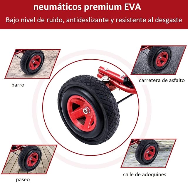 Foto 6 de 7 de COSTWAY Go Kart Racing para Niños Coche de Pedal Asiento Ajustable con Ruedas de Goma Embrague y Freno…