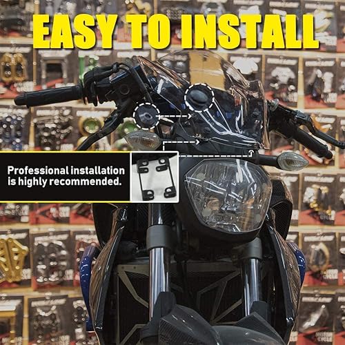Vista 4 de Protector de parabrisas de motocicleta para MT07 FZ07 doble burbuja Flyscreen con soporte de montaje compatible con Y-amaha MT FZ 07 MT-07 FZ-07