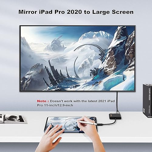 Vista 5 de CableCreation - Adaptador USB C a HDMI + VGA; adaptador USB tipo C (compatible con Thunderbolt 3) a HDMI 4K + VGA, compatible con MacBook Negro