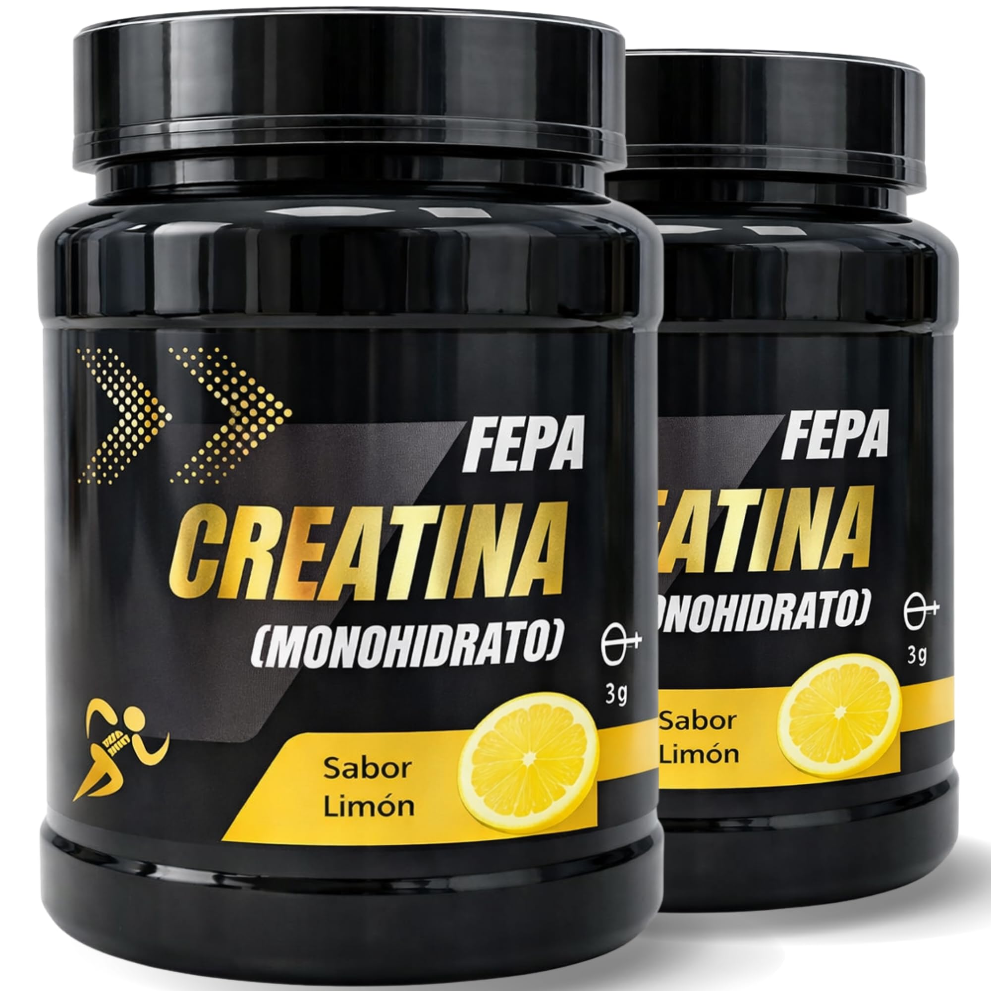 Creatina Monohidratada Sabor Limón FEPA 500 g Pack de 2 – Suplemento Alimenticio Creatina Micronizada en Polvo – Creatina Monohidrato para Energía, Rendimiento y Masa Muscular – Fepadiet