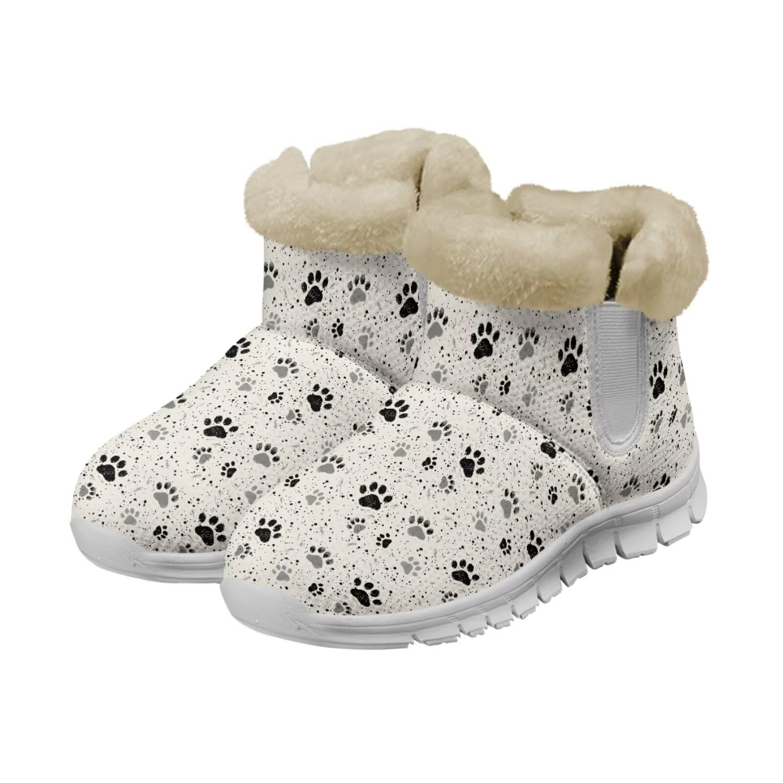 Womens Non-slip Snow Boots Winter Warm Memory Foam Ankle Boots with Warm Flannel Edges for Outdoor