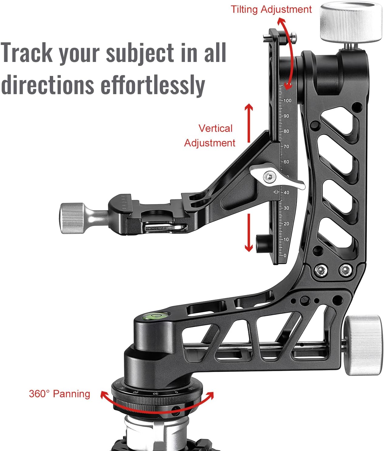 GH-04 Gimbal Head Aluminum Load 66lbs(30kg for Telephoto Lenses