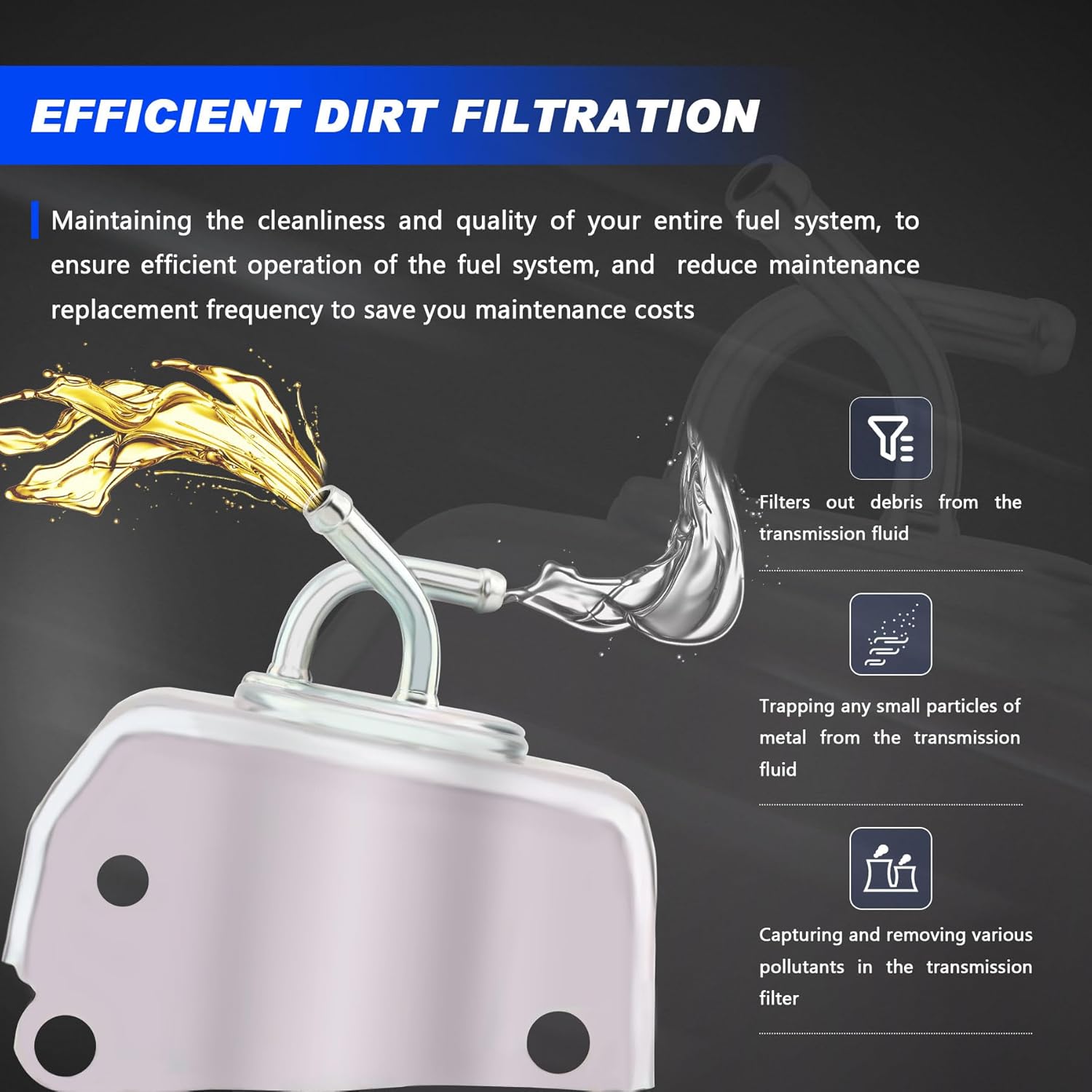 Oil Cooler Filter Assy, Compatible with Nissan Altima Maxima Murano Quest 3.5L V6 Gas CVT Automatic Transmission 2007-2014, Replace 31726-1XE0A Oil Filter Assembly