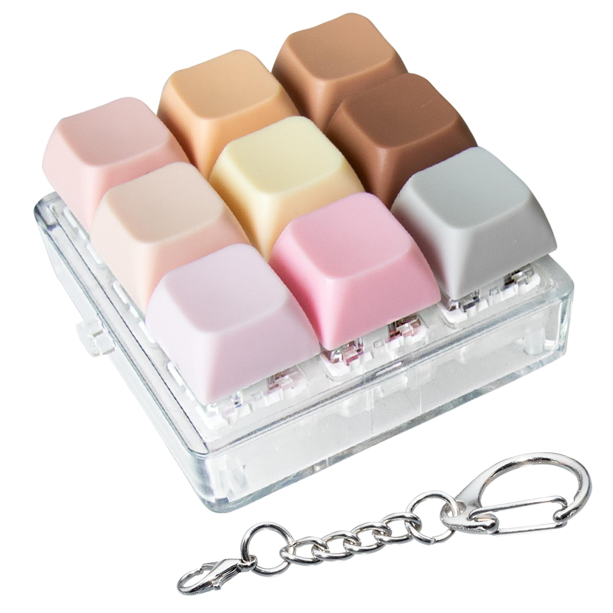 Single Key Keyboard Keychain Keyboard Fidget Keychain 12-Pack Morandi Keyboard Fidget Toys - Single ...