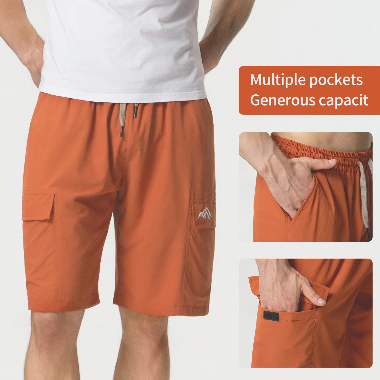 Short de travail cargo décontracté pour homme - Short de randonnée respirant avec plusieurs poches