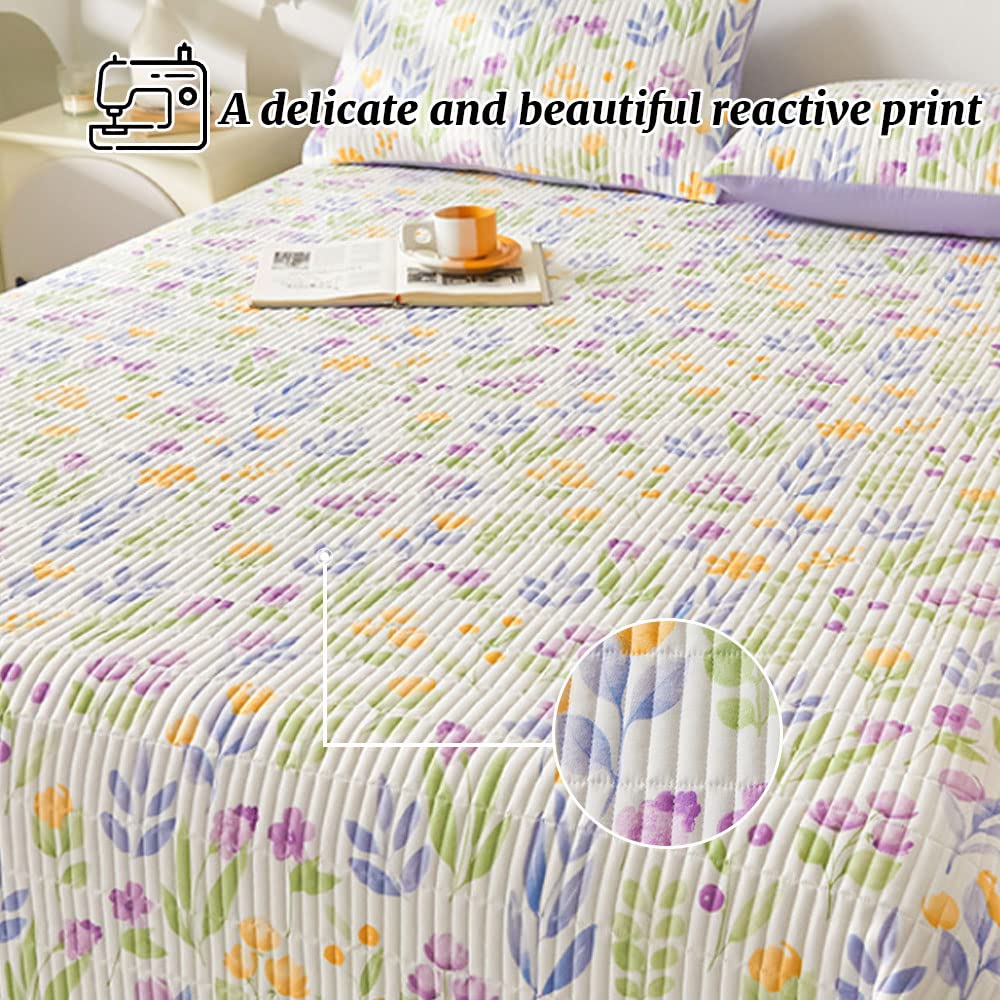 Odot Colcha Verano para Cama 150/200/230, Colcha Bouti Fina con 2 Fundas de Almohada Colcha Acolchado Ligera Suave para Colcha Cubre Cama Multiusos (200x230cm,Azul)