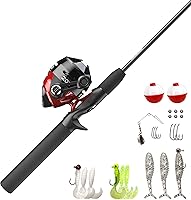 Vista 1 de Zebco Zebco 202 Spincast Reel and Fishing Rod Combo, Pre-Spooled with 10-Pound Cajun Line, Includes Tackle Kit