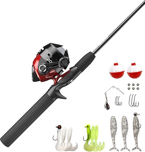 Zebco Zebco 202 Spincast Reel and Fishing Rod Combo, Pre-Spooled with 10-Pound Cajun Line, Includes Tackle Kit