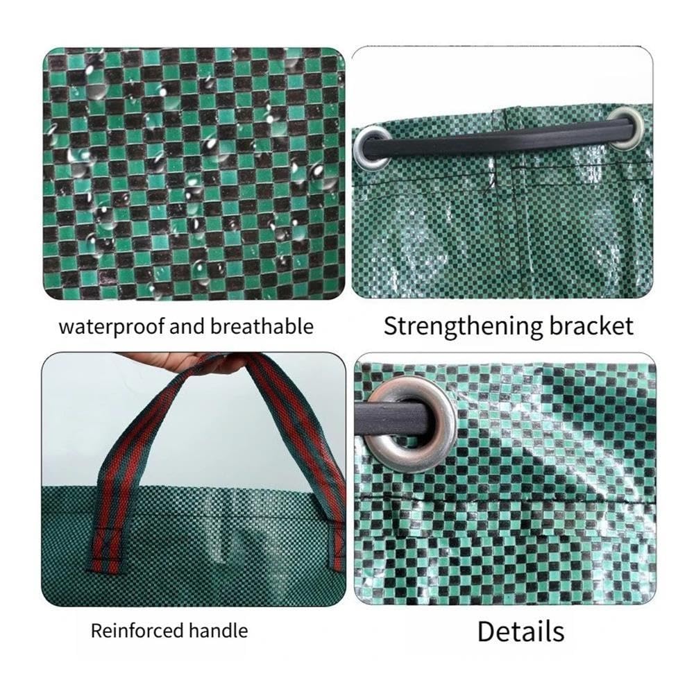 Sacco for rifiuti pieghevole da giardino con coperchio, pattumiera riutilizzabile for raccolta foglie da 125-500 litri(500L 80X100CM)
