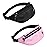 2 Packs Fanny Packs for Men and Women, Waterproof Sports Waist Pack Bag for Travel Hiking Running Hands-freeBlack&Pink