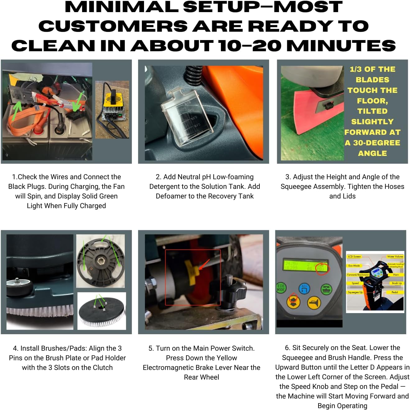 Ride-On Commercial Floor Scrubber Machine, 48,400 Sq Ft/H, 22" Brush, 31.5" Squeegee, 18.5/18.5-Gal Dual Tanks, 5-Hour Runtime, Hard Floor Cleaner for Warehouses, Retail, Schools & Factories