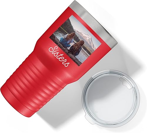 Miniatura 5 de Vaso personalizado de 30 onzas (17 colores) con foto impresa con aislamiento térmico de acero inoxidable recubierto de polvo con tapa, regalo