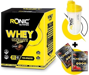 CULINARY CRAFTS Whey Ultimate Protein Powder 4000 g (Chocolate Flavored) + Shaker and 2 Disposable Whey Proteins