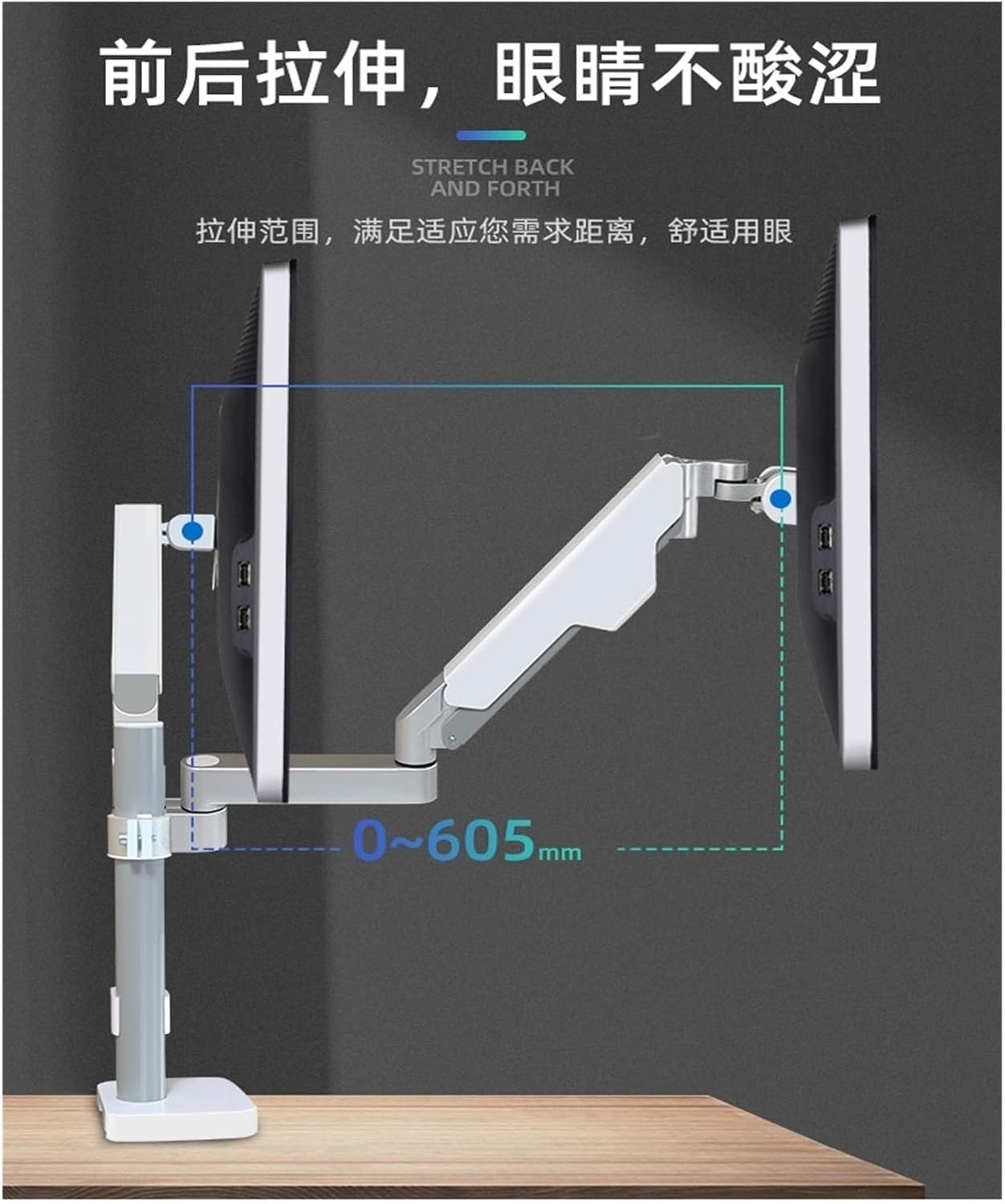 The Bracket is Suitable for Computer Desktop Lifting arm Extension Base 17-43 inches, Maximum Load-Bearing 13kg(White)