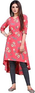 Women Crepe Floral Printed Up & Down Kurti