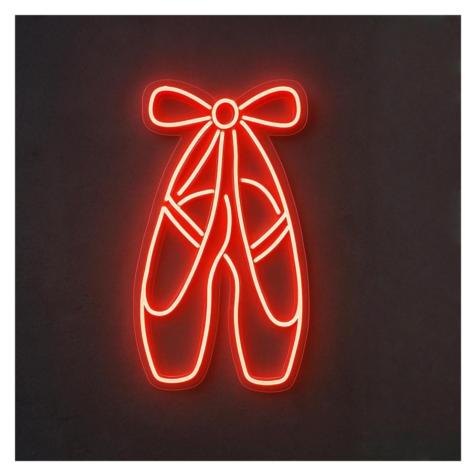 RONGCH Hanging Art Signs Ballet Shoe Bow Neon Sign Atmosphere Studio Dance Decor Romantic 45cm