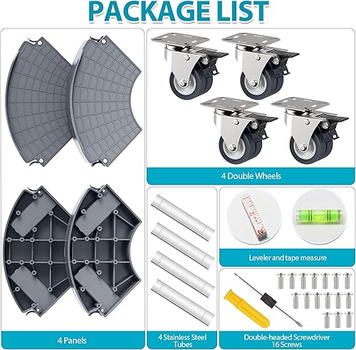 Miniatura 7 de VANCASTLE Soporte para plantas con ruedas, base de rodillo para plantas de alta resistencia ajustable de 15 a 22 pulgadas, base de rueda Palnt 440
