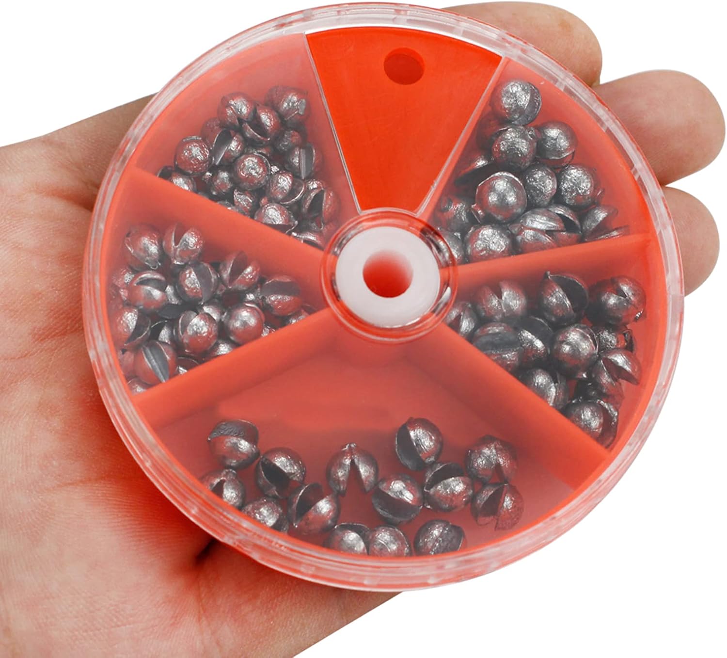Fishing Weight Sinkers 5 Sizes Weights 1/56 1/35 1/28 1/19 1/14oz 100Pcs Round Split Shot Sinker Removable Egg Lead Assortment : Sports & Outdoors
