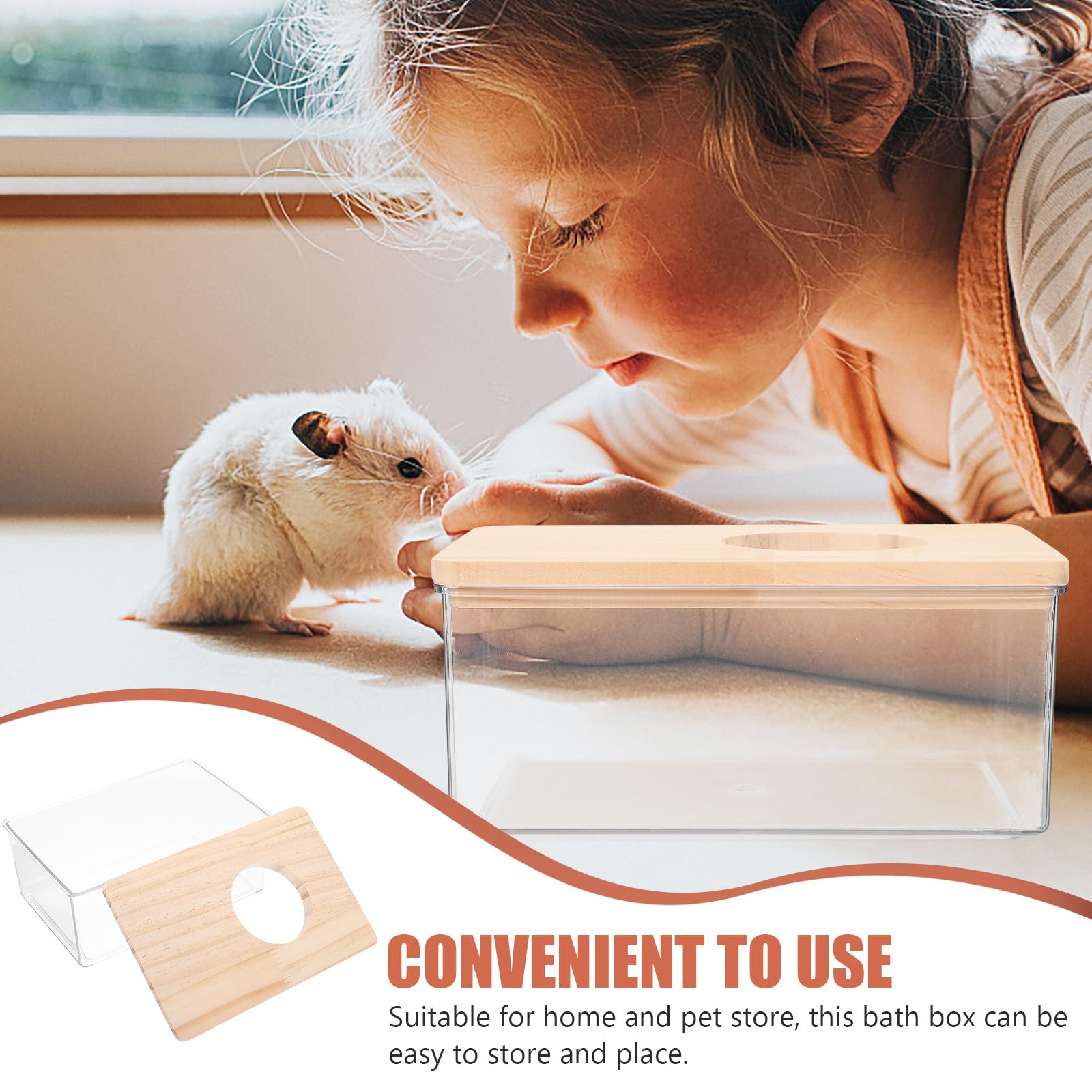 HOMSFOU Hamster Badewanne Sicher zum Spielen und Baden 2 Stück mit Glatter Oberfläche aus Acryl für Kleine Haustiere im Zuhause oder Tiergeschäft
