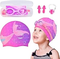 Vista 9 de Gorros de natación para niñas, gorro de natación de silicona para niños pequeños, gorros de natación duraderos y cómodos para niñas