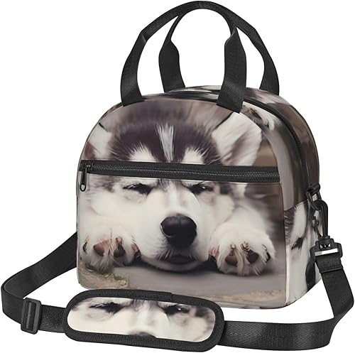 DEHIWI Bolsa de almuerzo para perros Husky para mujeres y hombres, reutilizable, aislada, bolsa de almuerzo para el trabajo, picnic y viajes