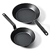 SENSARTE Nonstick Frying Pan Set 2-Piece, Oven Safe Skillets with Swiss Coating, Induction Compatible Chef Pan Set, Dishwasher Safe Cooking Pans, Anodized Frying Pans, PFOA Free, 8 and 10 Inch