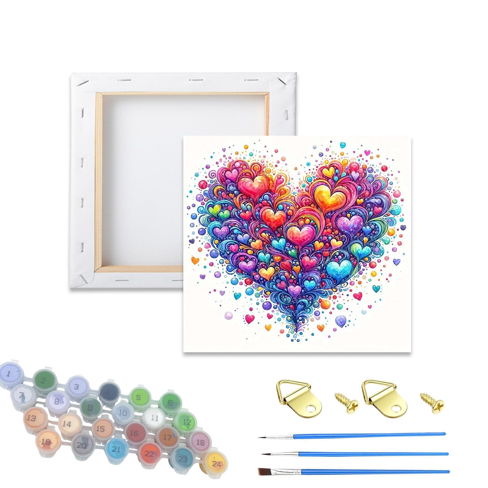 Xiangxujia Love Wooden Framed Adult Paint By Numbers Kits,Easy Painting By Number Kits On Canvas,Color By Numbers Watercolor Gifts For Friends Home Wall Decor (Love)
