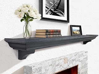 60 inch black mantel with corbels