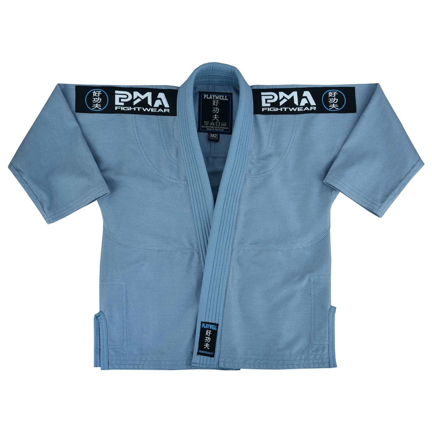 Playwell Uniforme de jiu-jitsu d'élite pour enfants – Blanc (livré avec ceinture blanche offerte)
