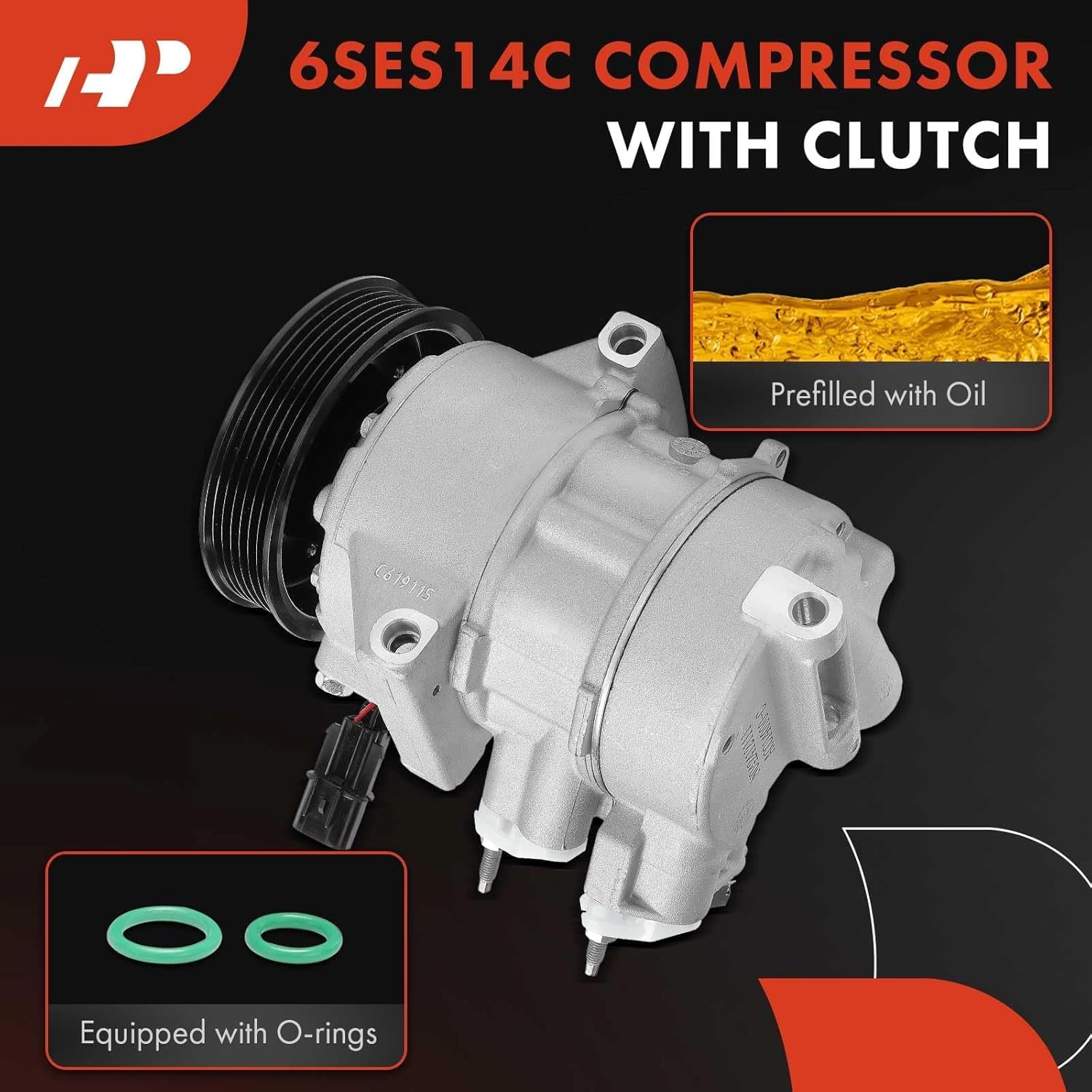 A-Premium Air Conditioner AC Compressor with Clutch Compatible with Kia Optima 2018-2020, K5 2021-2022
