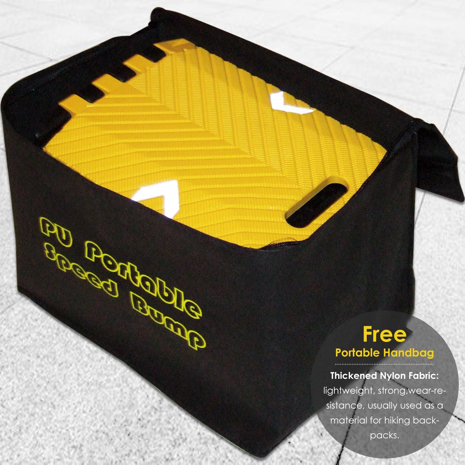 10' Feet x 10" Inch x 1" Inch Portable Vehicle Traffic Speed Bump, Collapsible Bumps Humps for Asphalt Concrete Gravel Garage Driveway Roads Parking (Collapsible Bump 10' Ft)