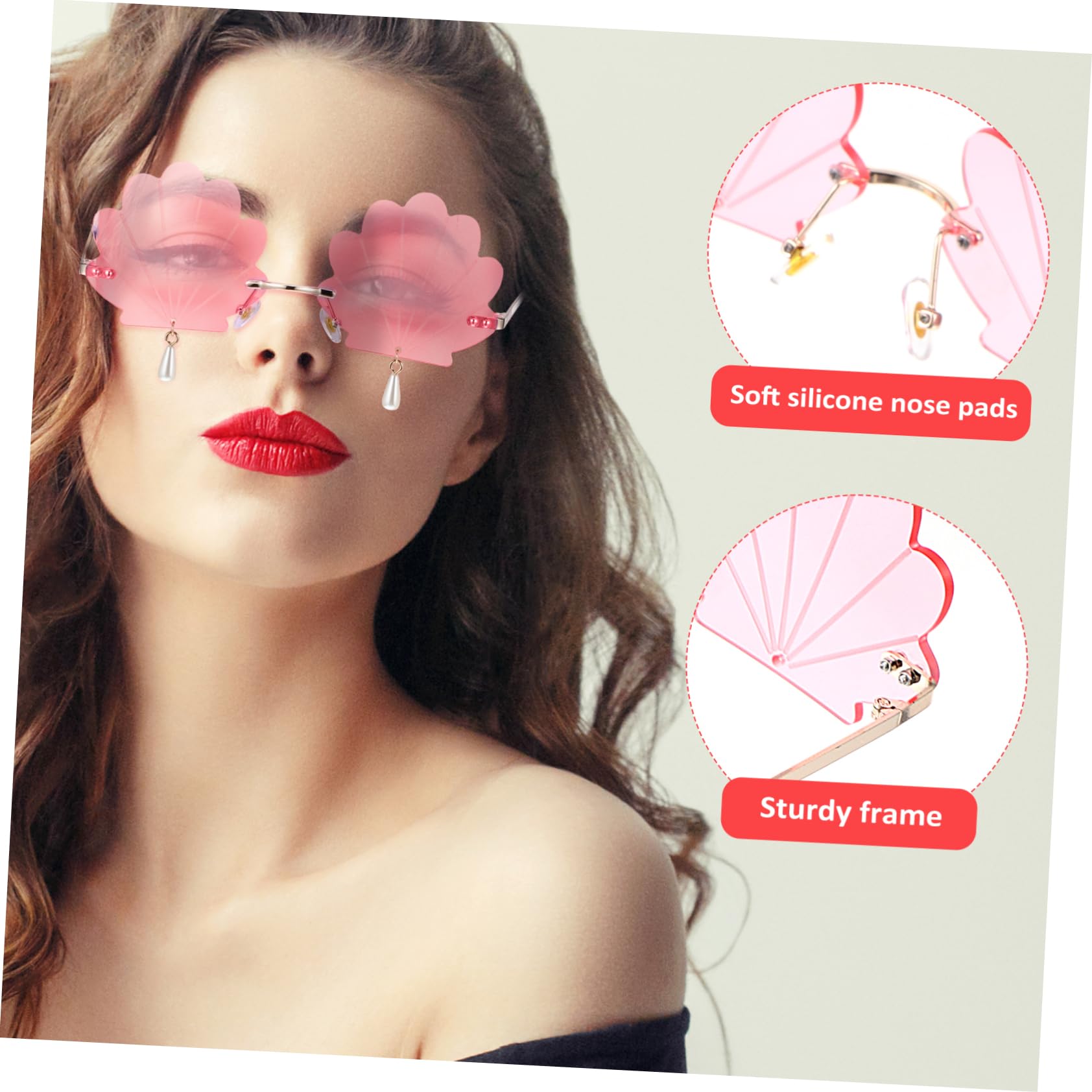 Sosoport 10 Stk Muschel- -Brille fasching women sunglasses party glasses Rave-Brille rahmenlose Brille Europäisch und amerikanisch Hülse Gläser Kind Requisiten