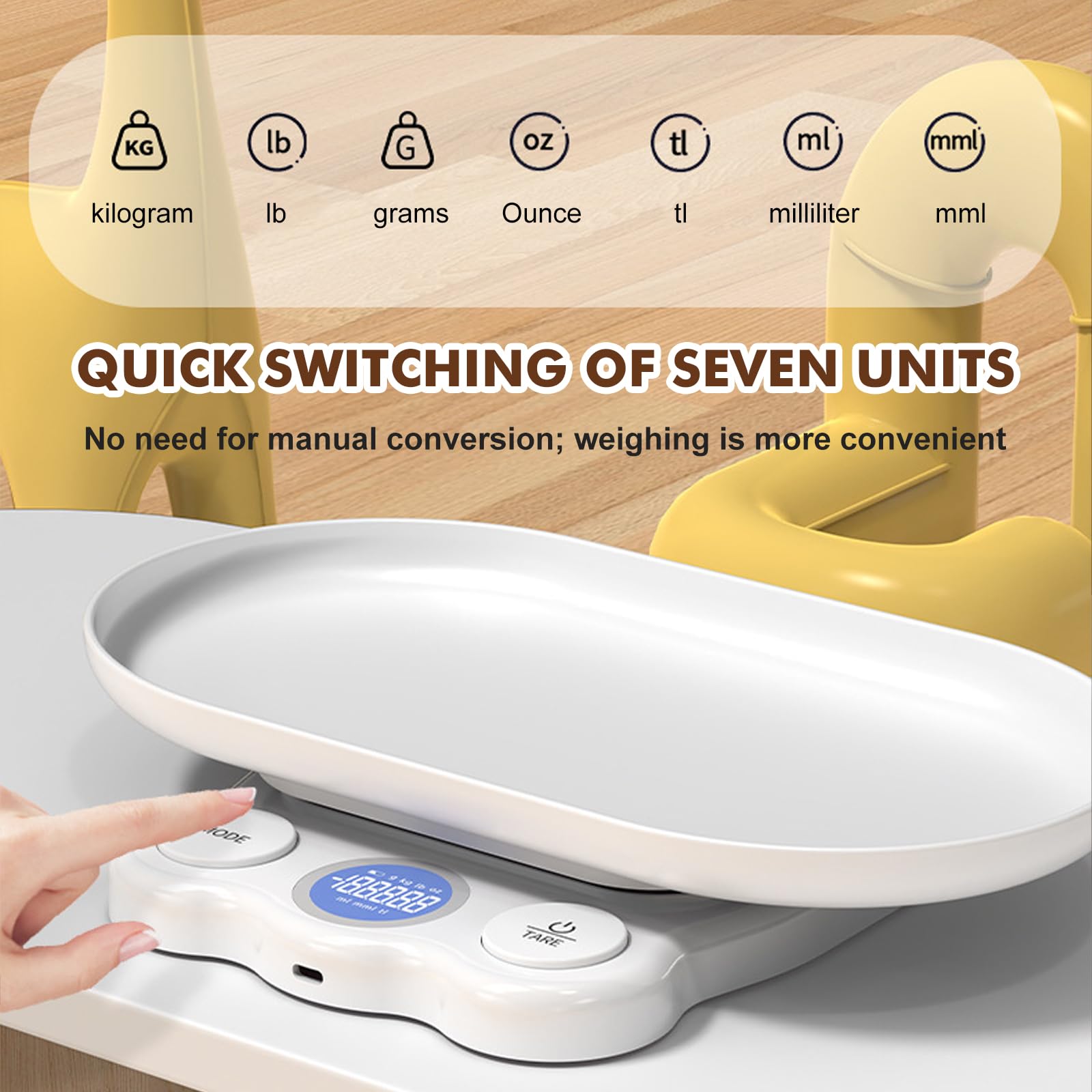 Bilancia per animali di piccola taglia. Bilancia digitale per animali domestici con display LCD, bilancia per cani 15 kg (±1 gram), bilancia per bambini con vassoio rimovibile, bilancia per