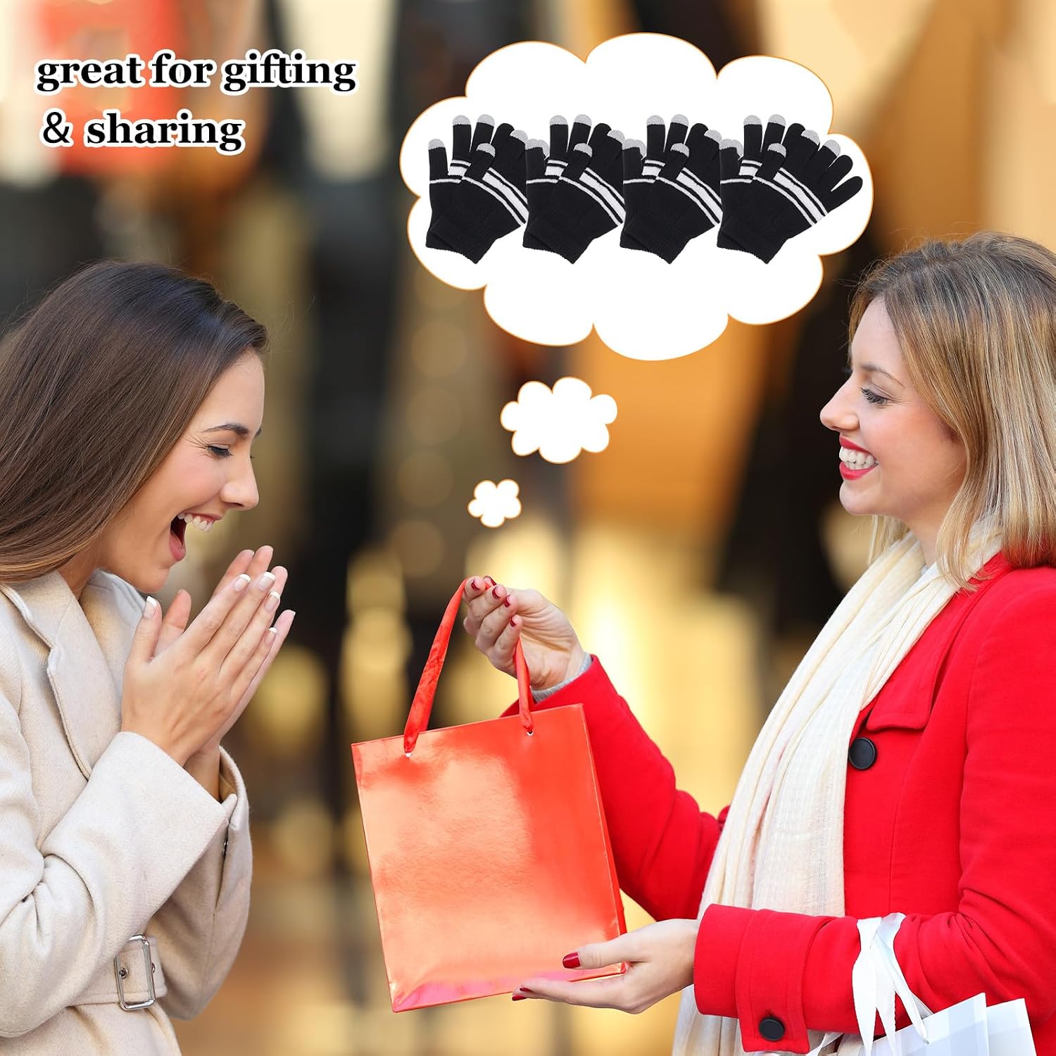 Xtinmee 24 Pairs Winter Gloves Bulk Warm Knitted Stretchy Touchscreen Gloves for Men Women Cold Weather Homeless Charity