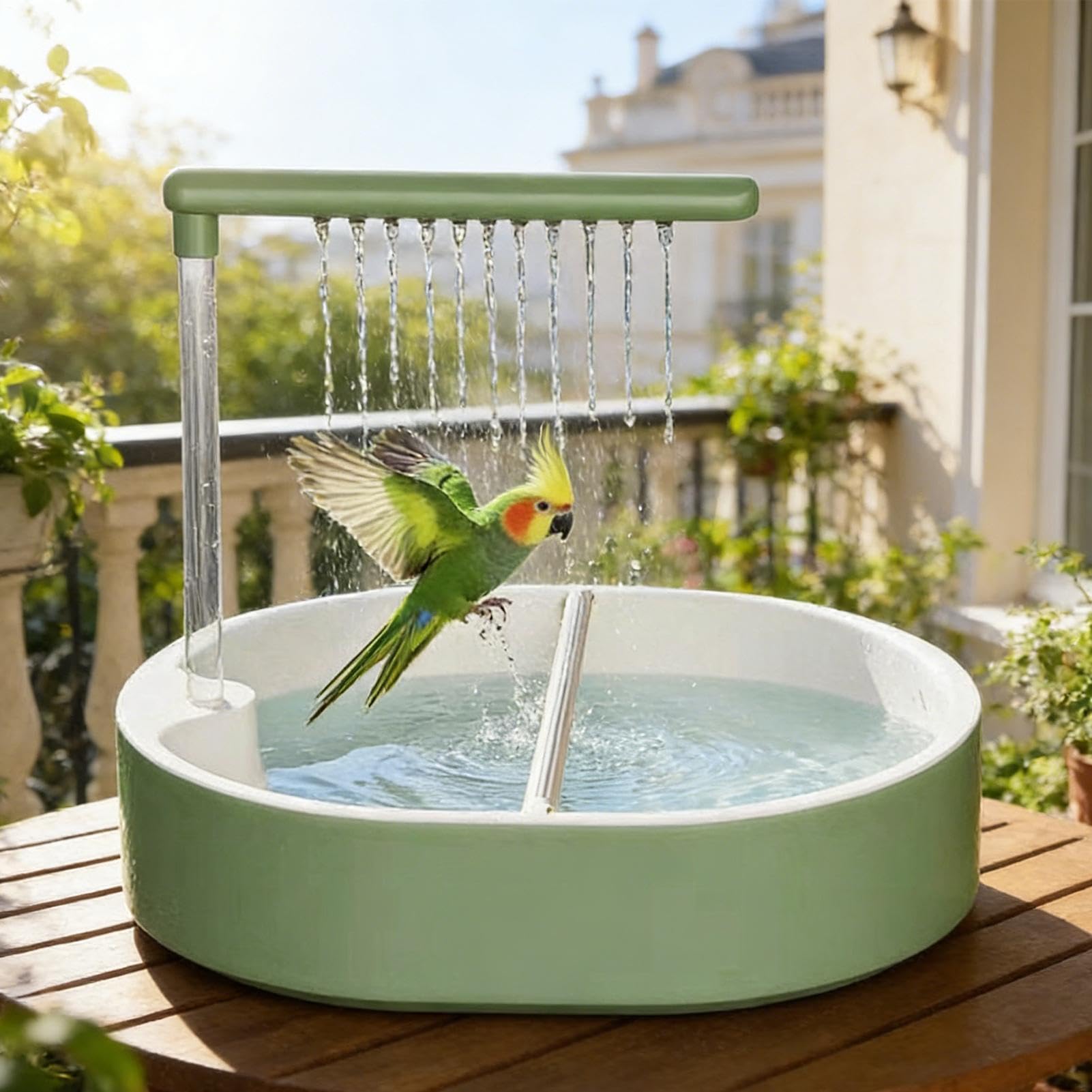 Ducha para Pájaros Con Alimentación por USB | Ducha para Periquitos, Cotilas, Agapornis, Cacatúa, Loros Grises Africanos para Periquito, Agapornis, Ninfa, , Lovebird,