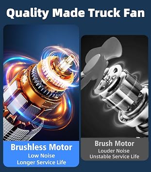 Dual Head Suction Cup Car Cooling Fan for Window Dashboard, 4000Mah Battery Powered Rechargeable USB Car Fans That Blow Cold Air, Cooler for Semi Truck Rv Van Tractor Cab Vehicles without Ac